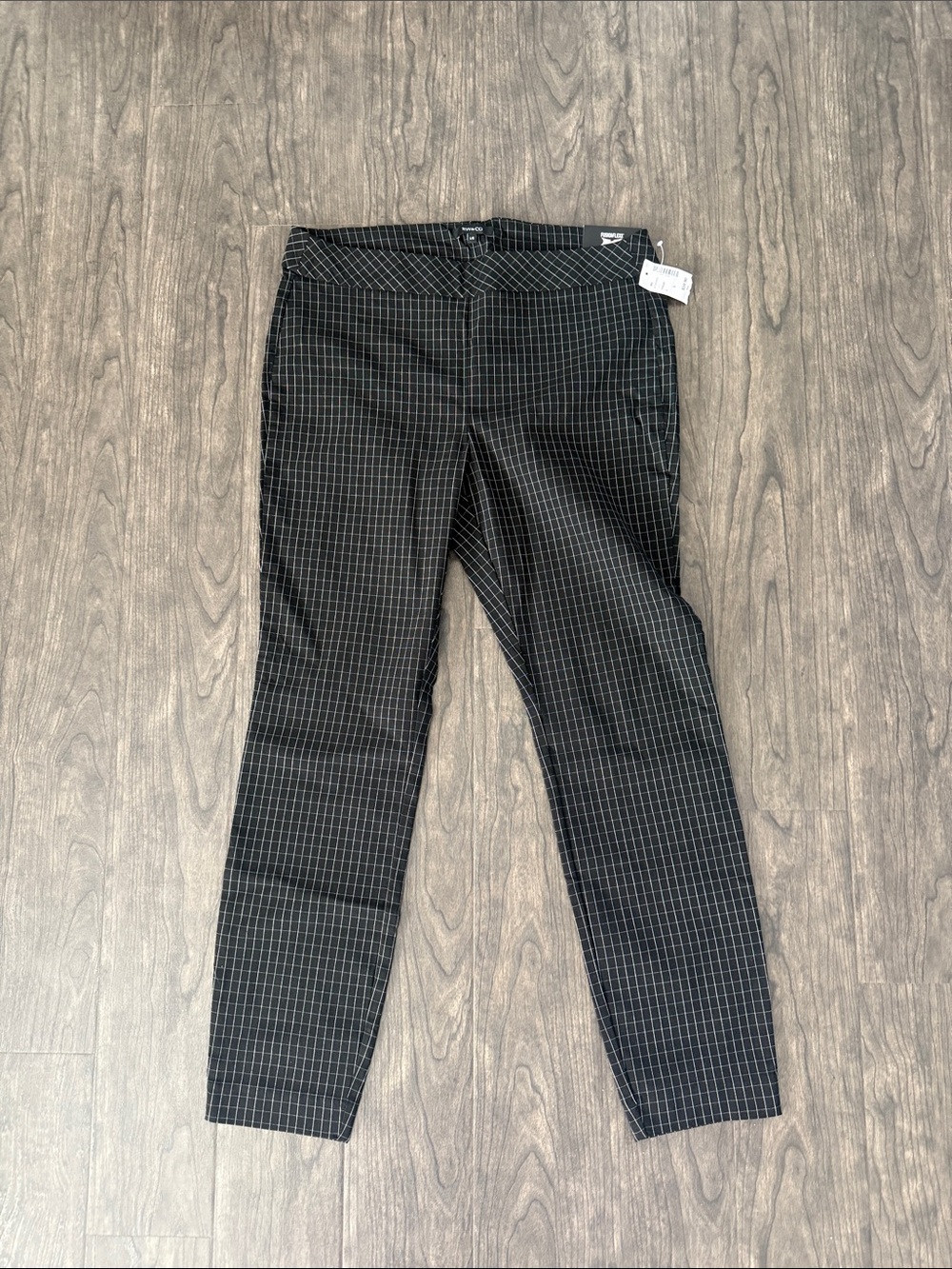 Men's Black Windowpane Dress Pants